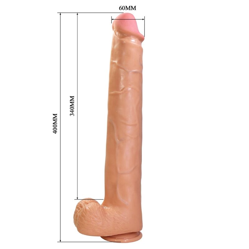 PRETTY LOVE - RAEL DILDO REALÍSTICO FLEXIBLE CON VENTOSA 40 CM -Ø- 6 CM MARRÓN - Imagen 9