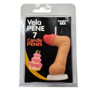 DIABLO PICANTE - VELA PENE EN FORMA DE NÚMERO 7 COLOR CARNE