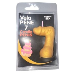 DIABLO PICANTE - VELA PENE EN FORMA DE NÚMERO 7 COLOR DORADO