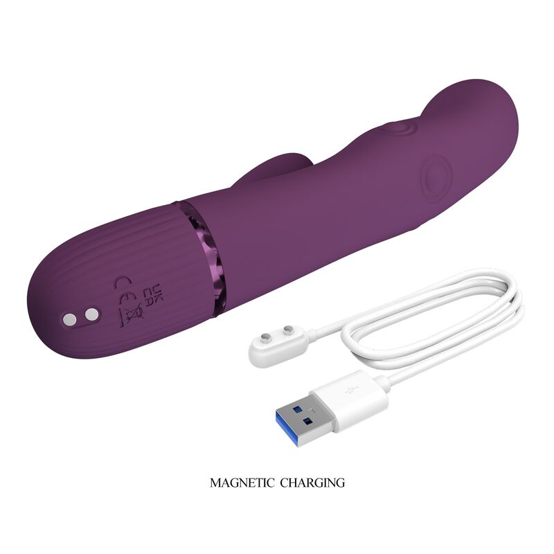 PRETTY LOVE - ZACH VIBRADOR RABBIT RECARGABLE CON EMPUJE 5+5 FUNCIONES - Imagen 5