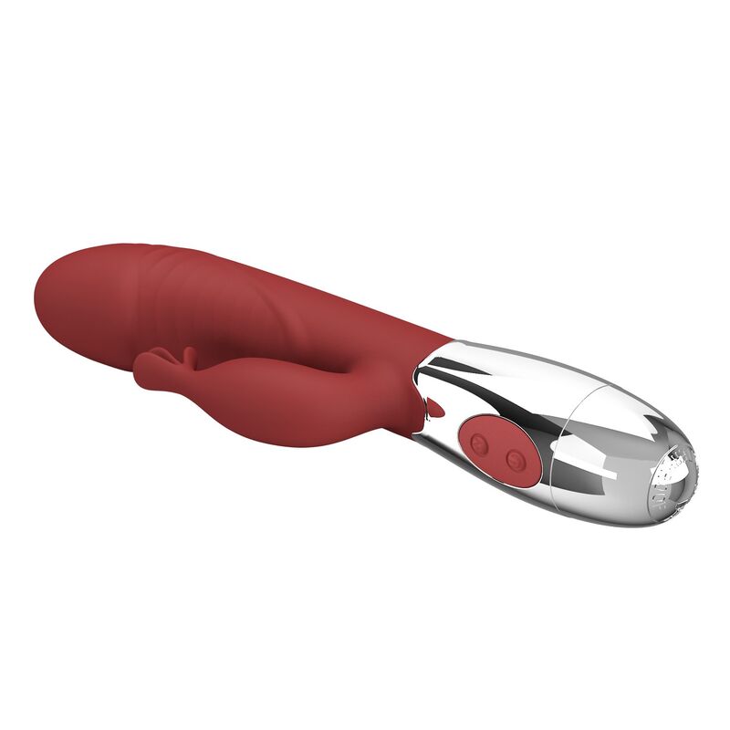 PRETTY LOVE - VIBRADOR RABBIT ROSEWOOD 30 FUNCIONES RECARGABLE USB ROJO - Imagen 5