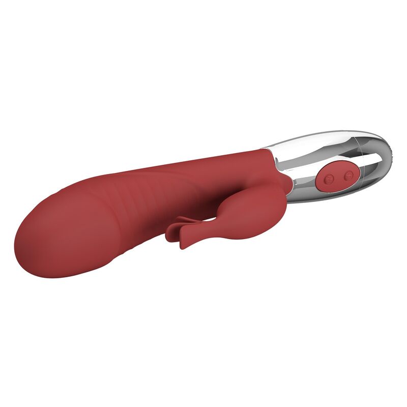PRETTY LOVE - VIBRADOR RABBIT ROSEWOOD 30 FUNCIONES RECARGABLE USB ROJO - Imagen 7