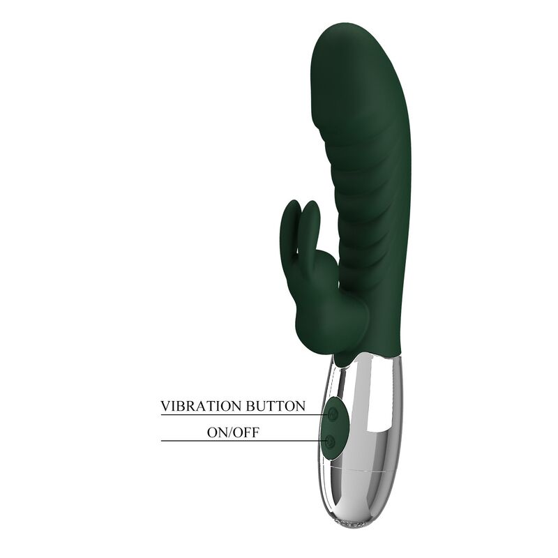 PRETTY LOVE - VIBRADOR RABBIT NAUGHTY BUNNY 30 FUNCIONES RECARGABLE USB VERDE - Imagen 4