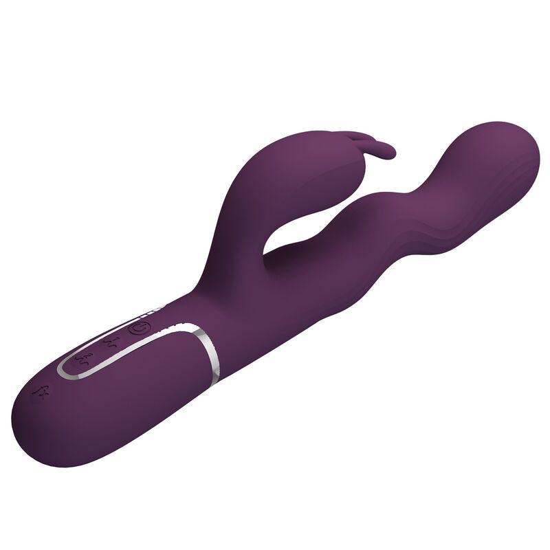 PRETTY LOVE - VIBRADOR RABBIT LOURSEN CON MOVIMIENTO OSCILANTE Y 7 VIBRACIONES RECARGABLE USB MORADO - Imagen 6