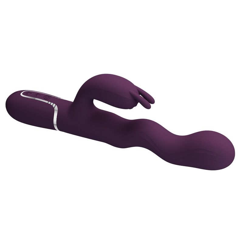 PRETTY LOVE - VIBRADOR RABBIT LOURSEN CON MOVIMIENTO OSCILANTE Y 7 VIBRACIONES RECARGABLE USB MORADO - Imagen 8