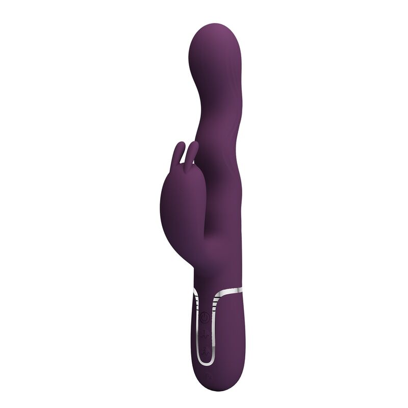 PRETTY LOVE - VIBRADOR RABBIT LOURSEN CON MOVIMIENTO OSCILANTE Y 7 VIBRACIONES RECARGABLE USB MORADO - Imagen 2