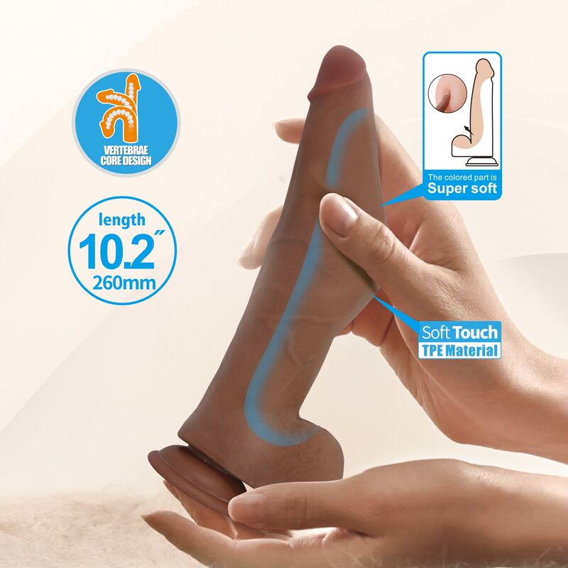 PRETTY LOVE - ULRIC DILDO REALÍSTICO FLEXIBLE 26 CM Ø 5,5 CM TPE MARRÓN - Imagen 8