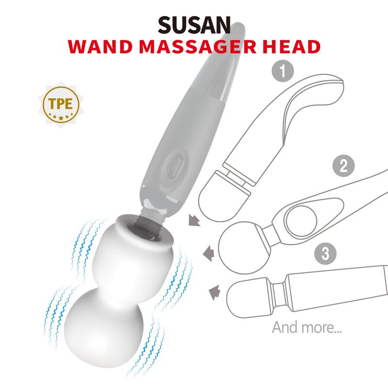 PRETTY LOVE - SUSAN CABEZAL POWER HEAD PARA MASAJEADOR VARITA Ø 6,5 CM - Imagen 6