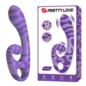 PRETTY LOVE - SUMMER VIBRADOR DOBLE CON ASA 19 CM Ø 3,5 CM MORADO