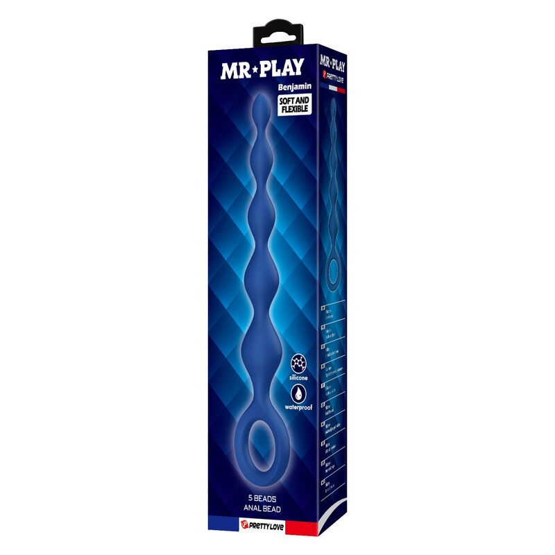 MR PLAY - BOLAS ANALES Y PLUG ANAL SILICONA AZUL 20,4 CM - Imagen 3