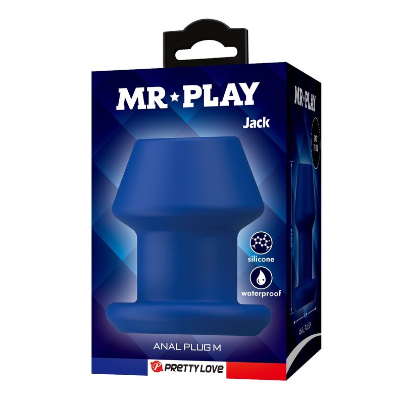 MR PLAY - JACK PLUG ANAL HUECO SILICONA AZUL TALLA M - Imagen 3