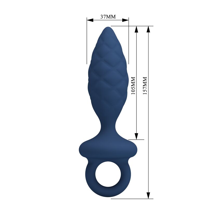 MR PLAY - PLUG ANAL TEXTURIZADO CON ANILLA AZUL L - Imagen 8