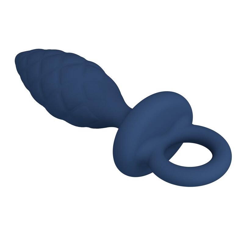 MR PLAY - PLUG ANAL TEXTURIZADO CON ANILLA AZUL L - Imagen 7
