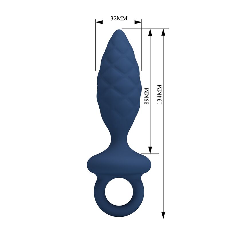 MR PLAY - PLUG ANAL TEXTURIZADO CON ANILLA AZUL M - Imagen 7