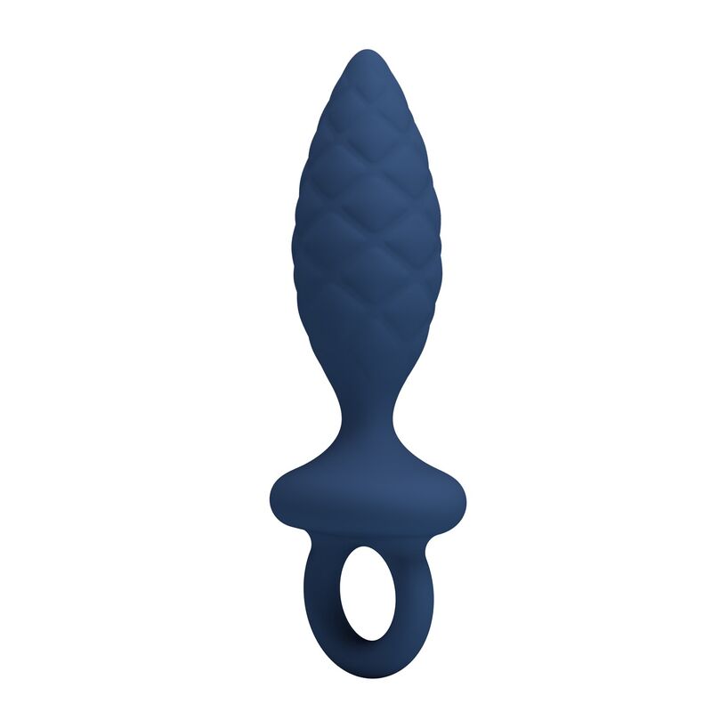 MR PLAY - PLUG ANAL TEXTURIZADO CON ANILLA AZUL M - Imagen 3