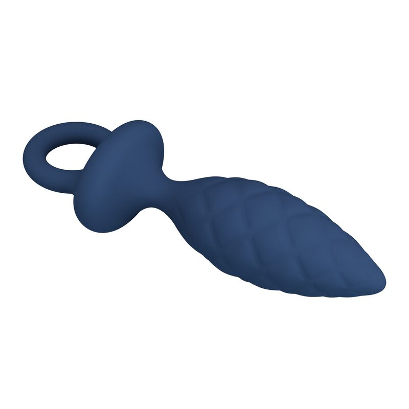 MR PLAY - PLUG ANAL TEXTURIZADO CON ANILLA AZUL S - Imagen 8
