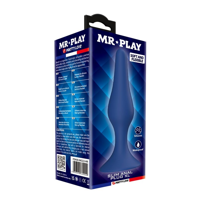 MR PLAY - PLUG ANAL CÓNICO SILICONA AZUL XL - Imagen 3