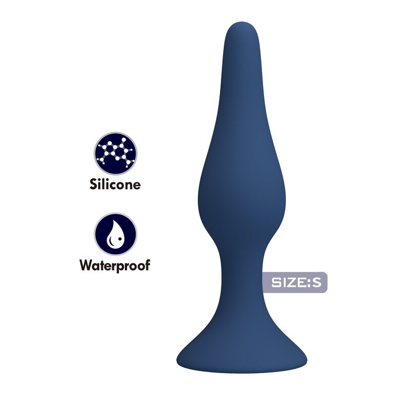 MR PLAY - PLUG ANAL SILICONA AZUL SLIM TALLA S - Imagen 2