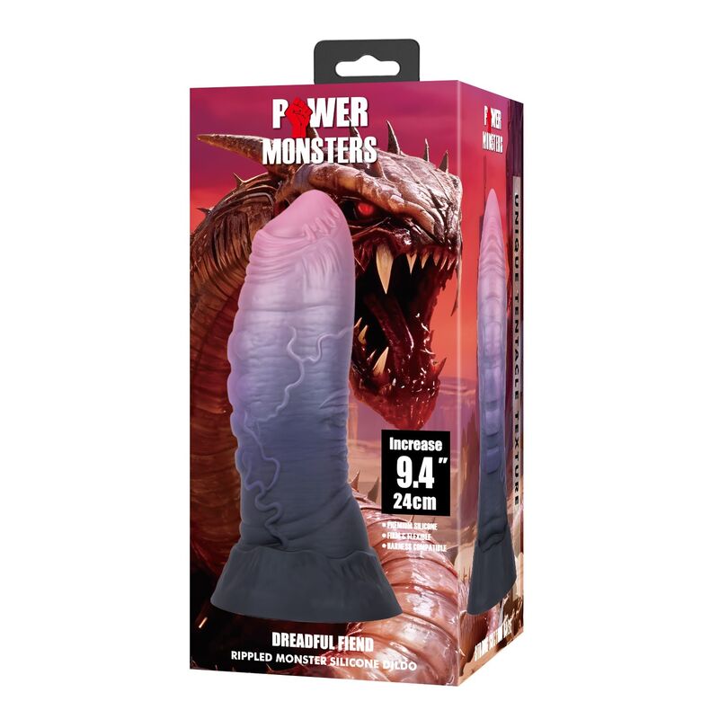 POWER MONSTERS - DREADFUL FIEND DILDO BICOLOR 24 CM Ø 6 CM - Imagen 3