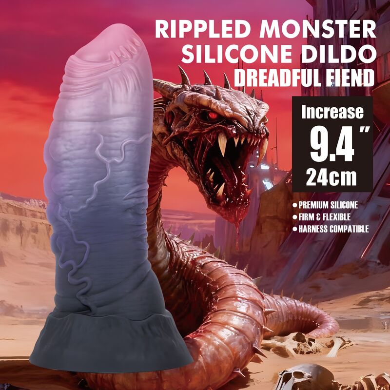 POWER MONSTERS - DREADFUL FIEND DILDO BICOLOR 24 CM Ø 6 CM - Imagen 8