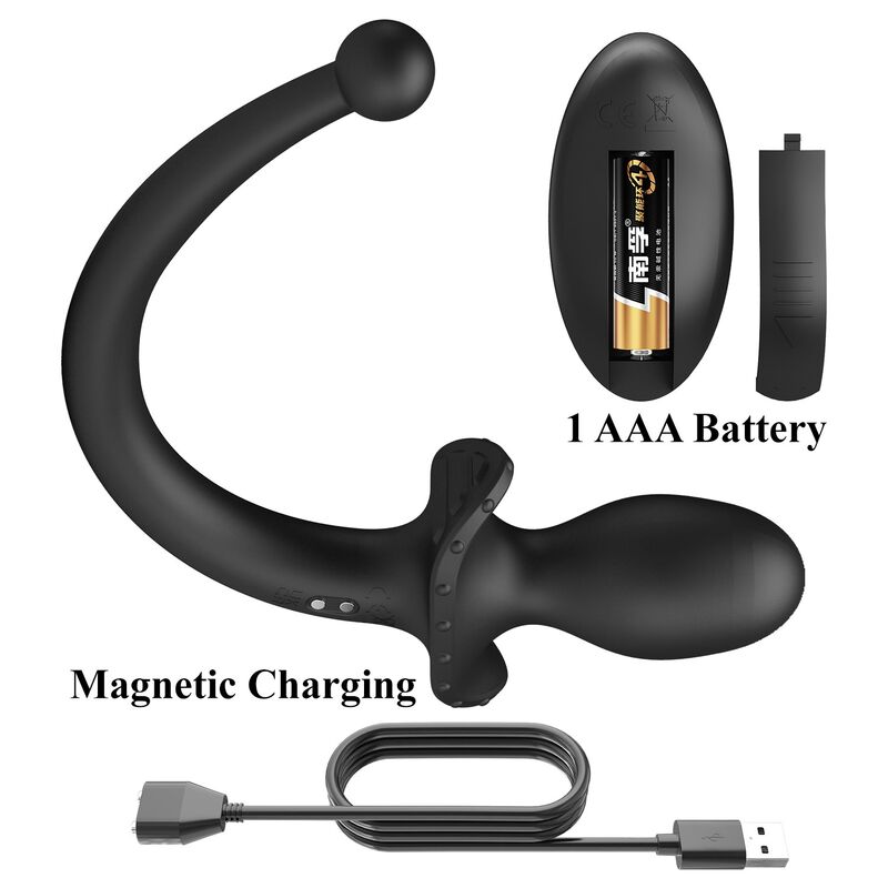 MR PLAY - VIBRADOR ANAL Y PERINEAL CON CONTROL REMOTO INALÁMBRICO NEGRO - Imagen 8