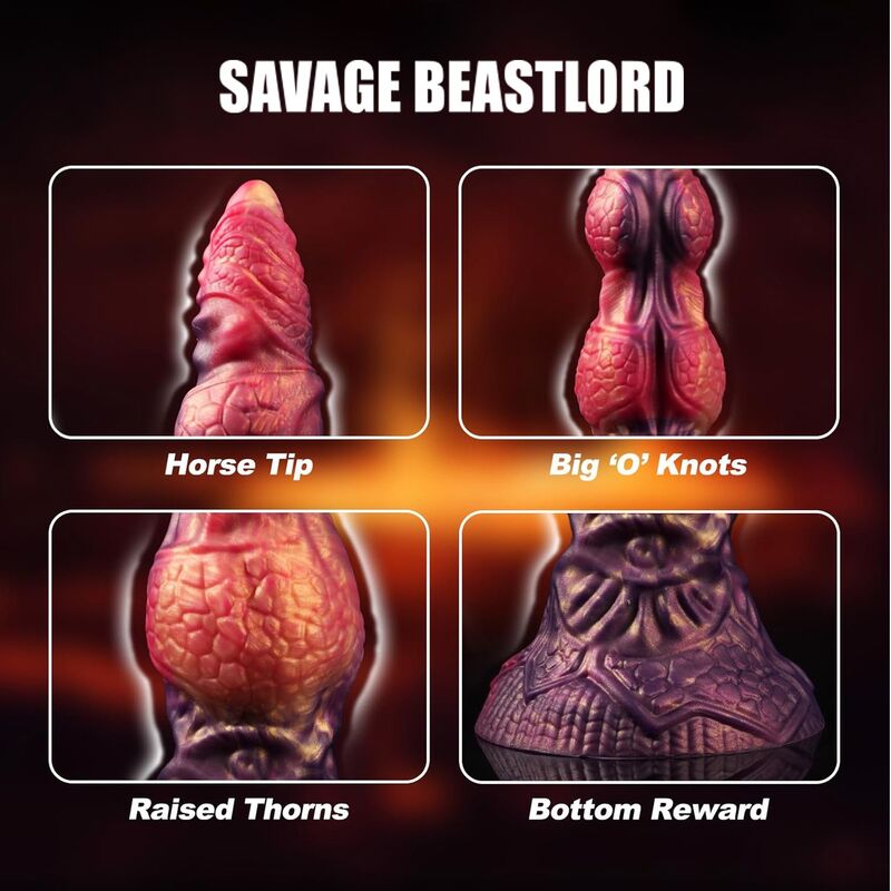 POWER MONSTERS - SAVAGE BEASTLORD DILDO FANTASÍA TRICOLOR 24 CM Ø 5 CM - Imagen 8