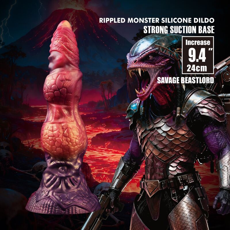 POWER MONSTERS - SAVAGE BEASTLORD DILDO FANTASÍA TRICOLOR 24 CM Ø 5 CM - Imagen 7