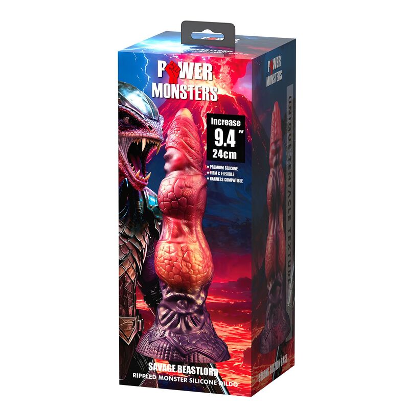 POWER MONSTERS - SAVAGE BEASTLORD DILDO FANTASÍA TRICOLOR 24 CM Ø 5 CM - Imagen 2