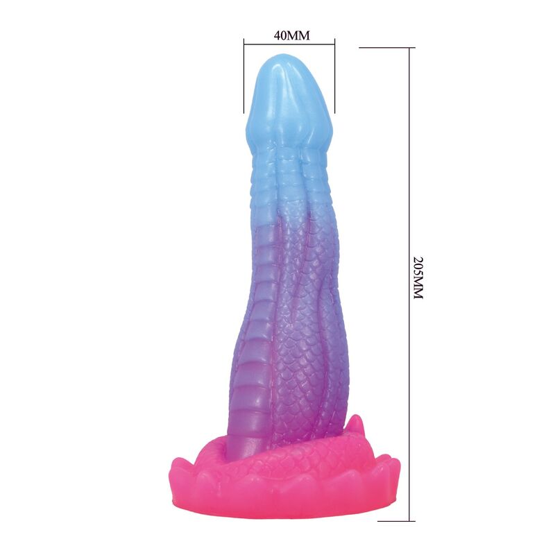 POWER MONSTERS - VOID PYTHON DILDO FANTASÍA CON VENTOSA 20,5 CM Ø 5,2 CM AZUL, LILA Y ROSA - Imagen 7