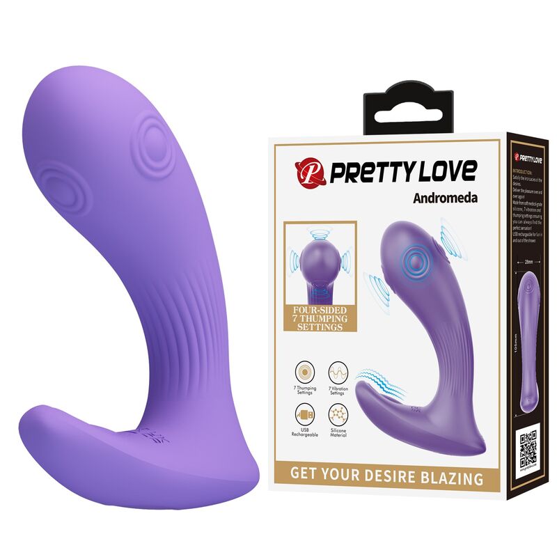 PRETTY LOVE - ANDROMEDA VIBRADOR DE DOBLE ESTIMULACIÓN RECARGABLE MORADO - Imagen 2