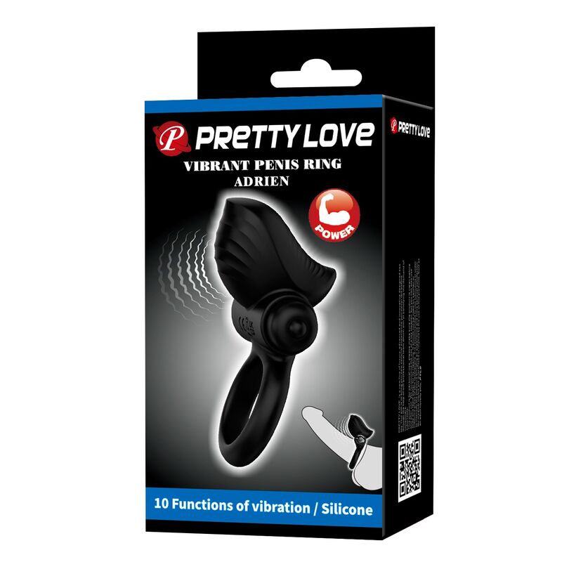 PRETTY LOVE - ANILLO VIBRADOR PARA PENE ADRIEN 10 FUNCIONES NEGRO - Imagen 3