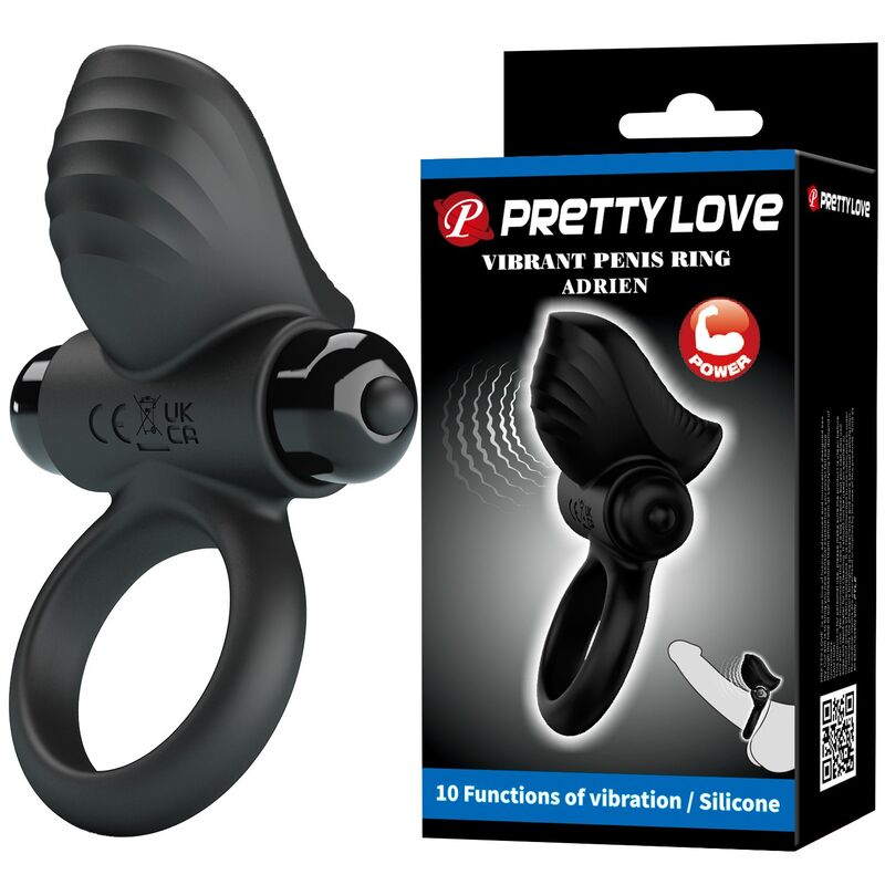 PRETTY LOVE - ANILLO VIBRADOR PARA PENE ADRIEN 10 FUNCIONES NEGRO - Imagen 11