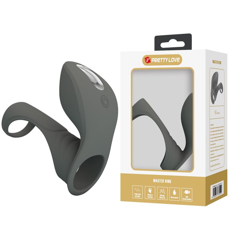PRETTY LOVE - ANILLO VIBRADOR RECARGABLE CON DOBLE ESTIMULADOR - Imagen 4