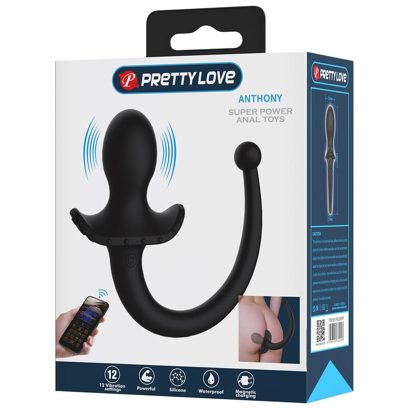 PRETTY LOVE - ANTHONY VIBRADOR ANAL Y PERINEAL APP CONTROL NEGRO - Imagen 19