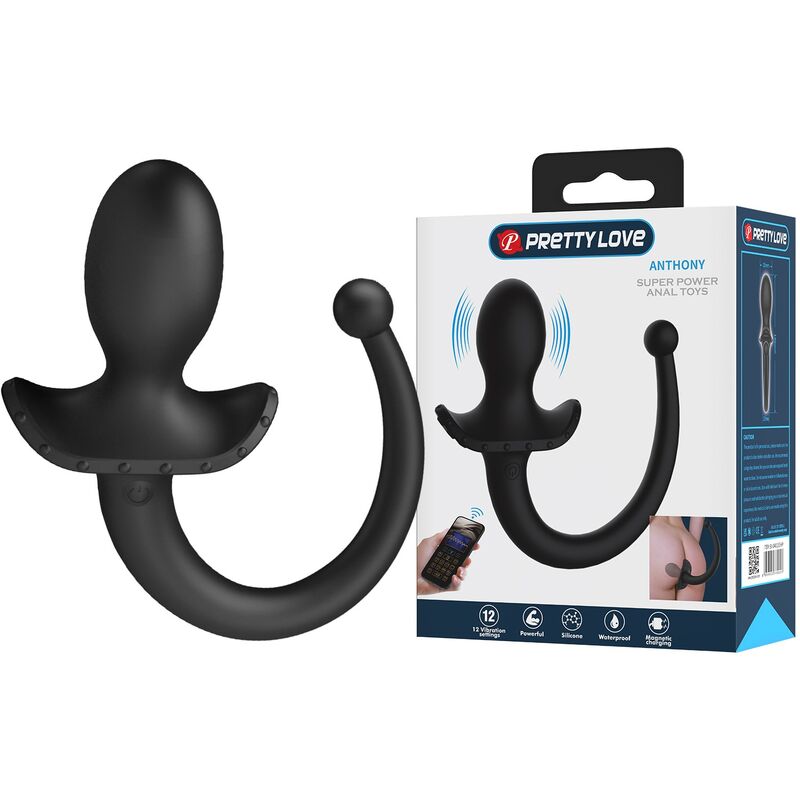 PRETTY LOVE - ANTHONY VIBRADOR ANAL Y PERINEAL APP CONTROL NEGRO - Imagen 2