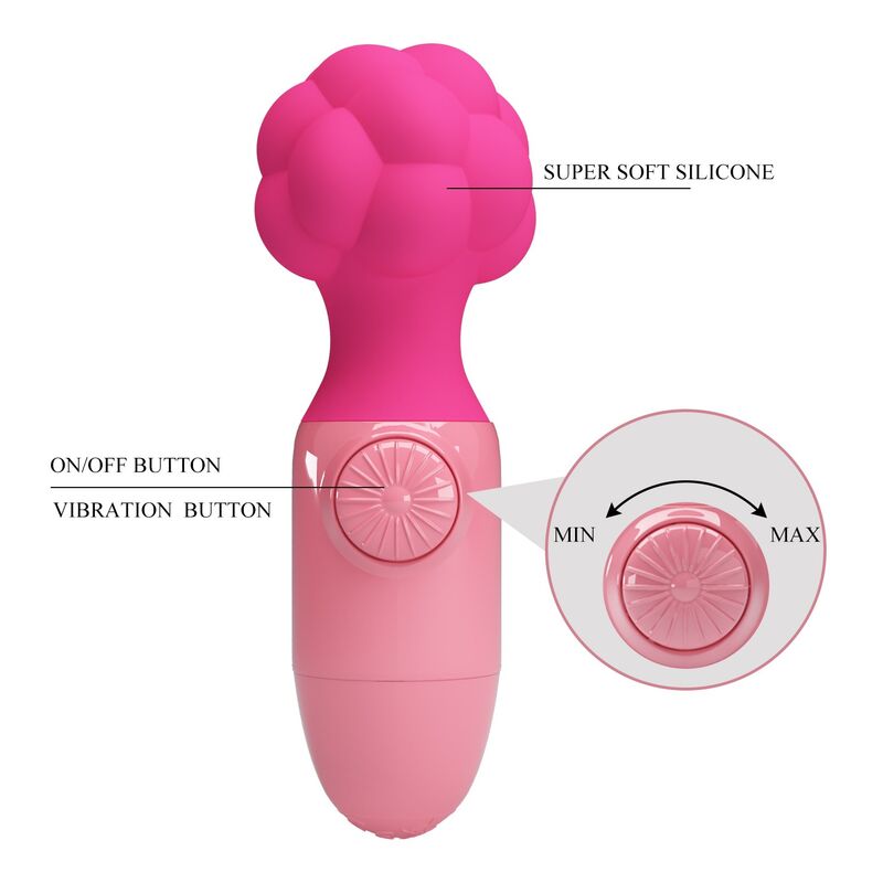 PRETTY LOVE - ANWEN MINI MASAJEADOR RECARGABLE ROSA - Imagen 2