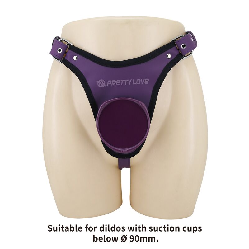 PRETTY LOVE - ARNÉS UNIVERSAL TIPO BRAGA PARA STRAP-ON MORADO Y NEGRO - Imagen 2