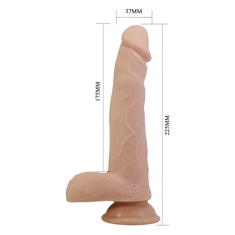 PRETTY LOVE - DAVEY DILDO VIBRADOR CON EMPUJE Y ROTACIÓN CONTROL REMOTO 22,5 CM Ø 4,8 CM COLOR NATURAL - Imagen 7