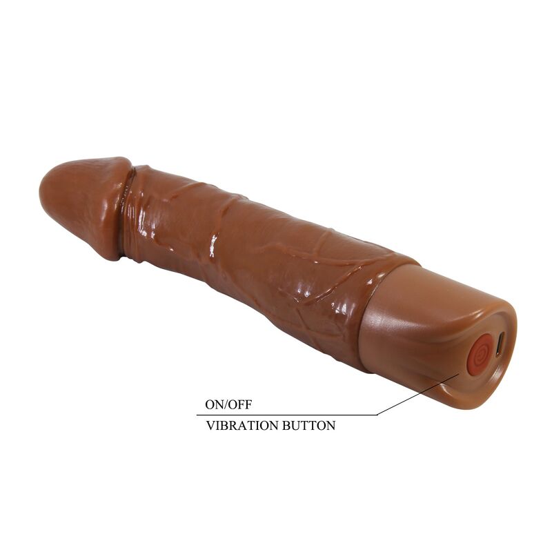 PRETTY LOVE - DONALD VIBRADOR REALÍSTICO 19,5 CM Ø 4 CM COLOR MARRÓN - Imagen 2