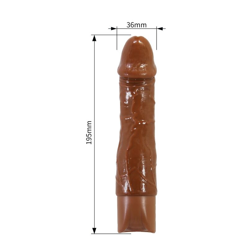 PRETTY LOVE - DONALD VIBRADOR REALÍSTICO 19,5 CM Ø 4 CM COLOR MARRÓN - Imagen 8