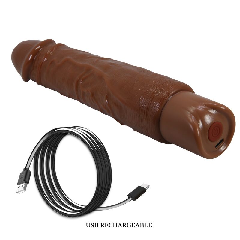 PRETTY LOVE - DUKE VIBRADOR REALÍSTICO 23,5 CM Ø 4,8 CM COLOR MARRÓN - Imagen 9
