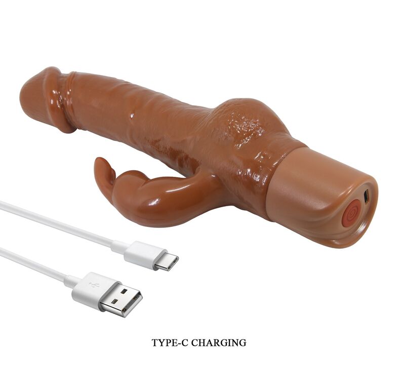 PRETTY LOVE - ELLISON VIBRADOR RABBIT REALÍSTICO 22,6 CM Ø 4,2 CM COLOR MARRÓN - Imagen 7