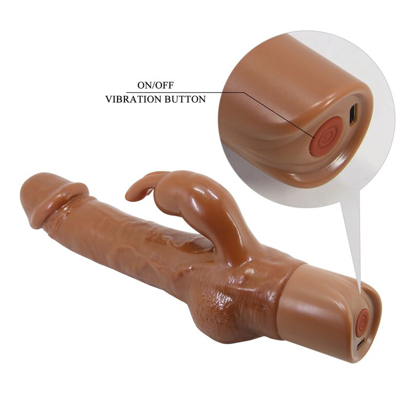 PRETTY LOVE - ELLISON VIBRADOR RABBIT REALÍSTICO 22,6 CM Ø 4,2 CM COLOR MARRÓN - Imagen 8