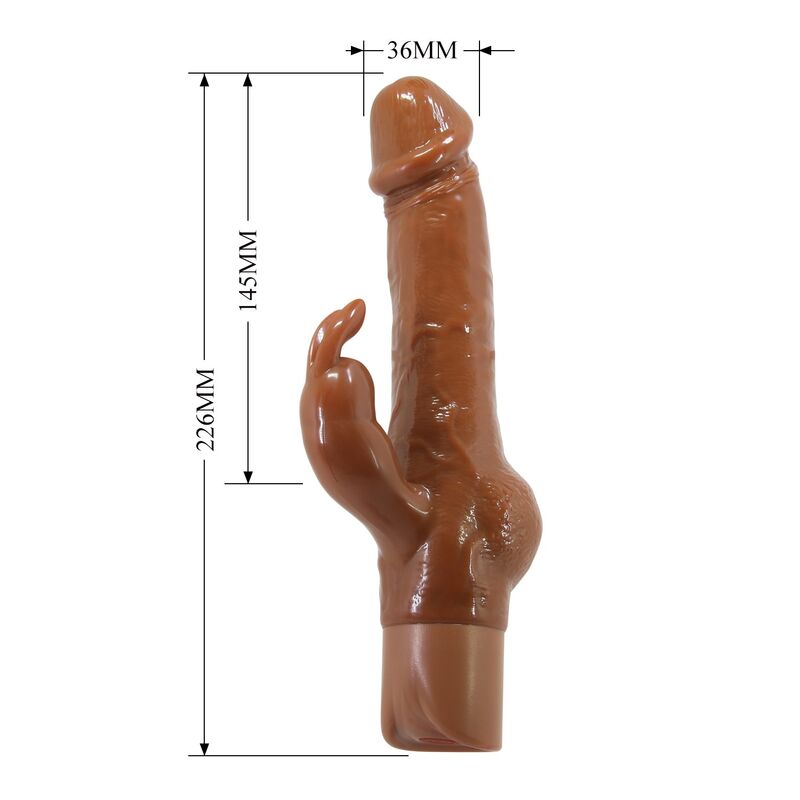 PRETTY LOVE - ELLISON VIBRADOR RABBIT REALÍSTICO 22,6 CM Ø 4,2 CM COLOR MARRÓN - Imagen 9
