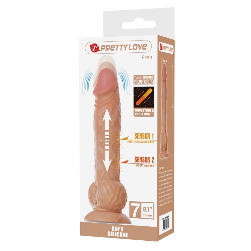 PRETTY LOVE - EREN DILDO VIBRADOR CON EMPUJE 20,5 CM Ø 4,5 CM COLOR NATURAL - Imagen 3