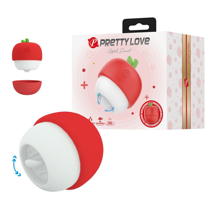PRETTY LOVE - ESTIMULADOR CLITORAL CON EFECTO LENGUA RECARGABLE ROJO - Imagen 10