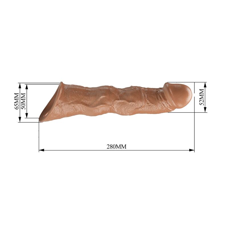 PRETTY LOVE - FUNDA EXTENSORA PARA PENE AJUSTABLE 28 CM Ø 4,5 CM COLOR MARRÓN - Imagen 9