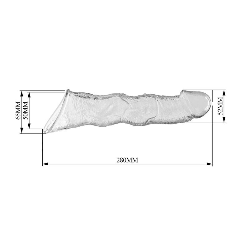 PRETTY LOVE - FUNDA EXTENSORA PARA PENE AJUSTABLE 28 CM Ø 4,5 CM COLOR TRANSPARENTE - Imagen 7