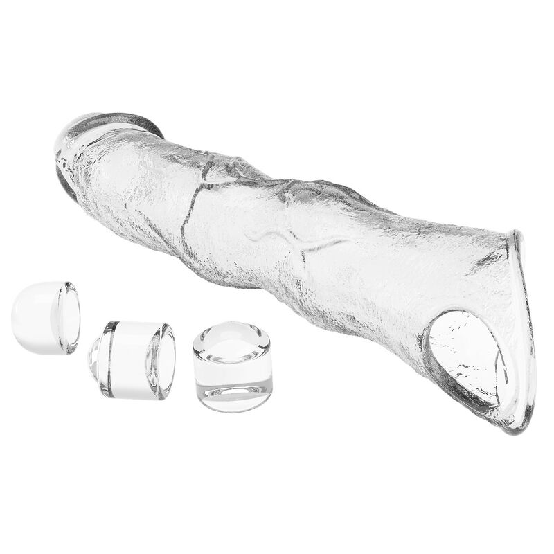 PRETTY LOVE - FUNDA EXTENSORA PARA PENE AJUSTABLE 28 CM Ø 4,5 CM COLOR TRANSPARENTE - Imagen 9