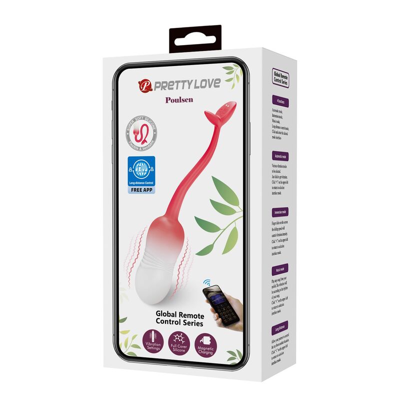 PRETTY LOVE - HUEVO VIBRADOR PULSEN CONTROL APP 12 FUNCIONES RECARGABLE USB ROSA - Imagen 20